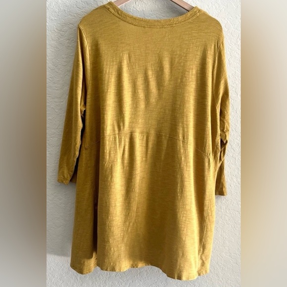 J Jill Women's Mustard V-Neck Tunic Top 2X - Picture 2 of 7